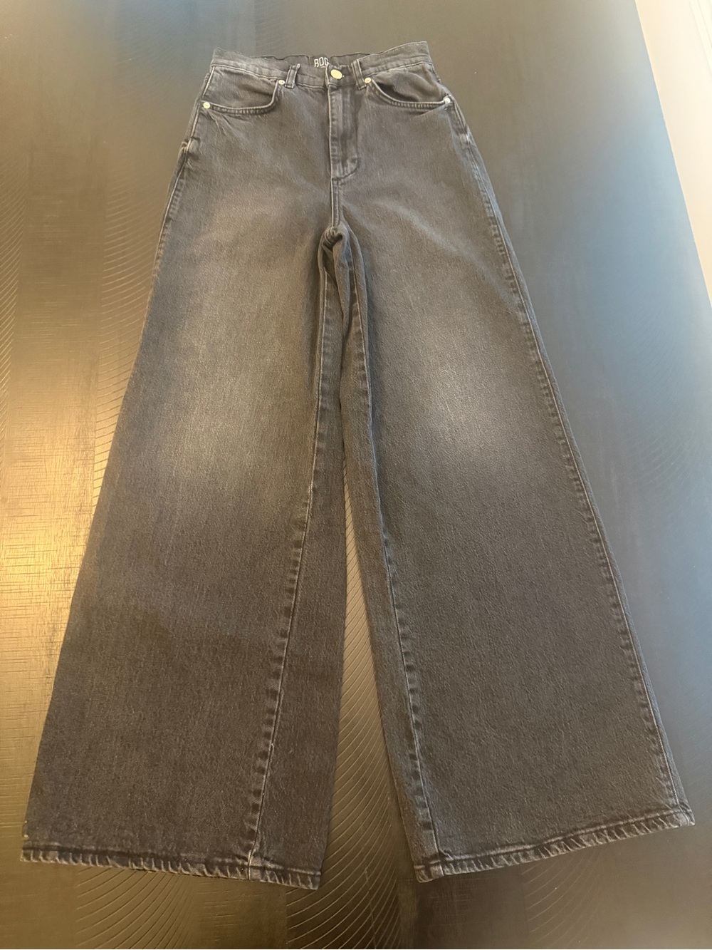 BDG A-Wide High Rise Black Wash Cotton Blend Denim Jeans Size 27